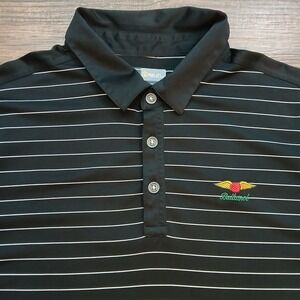 Callaway Opti-Dri Polo Mens Large Black Baltusrol Golf Club Invitational Stretch